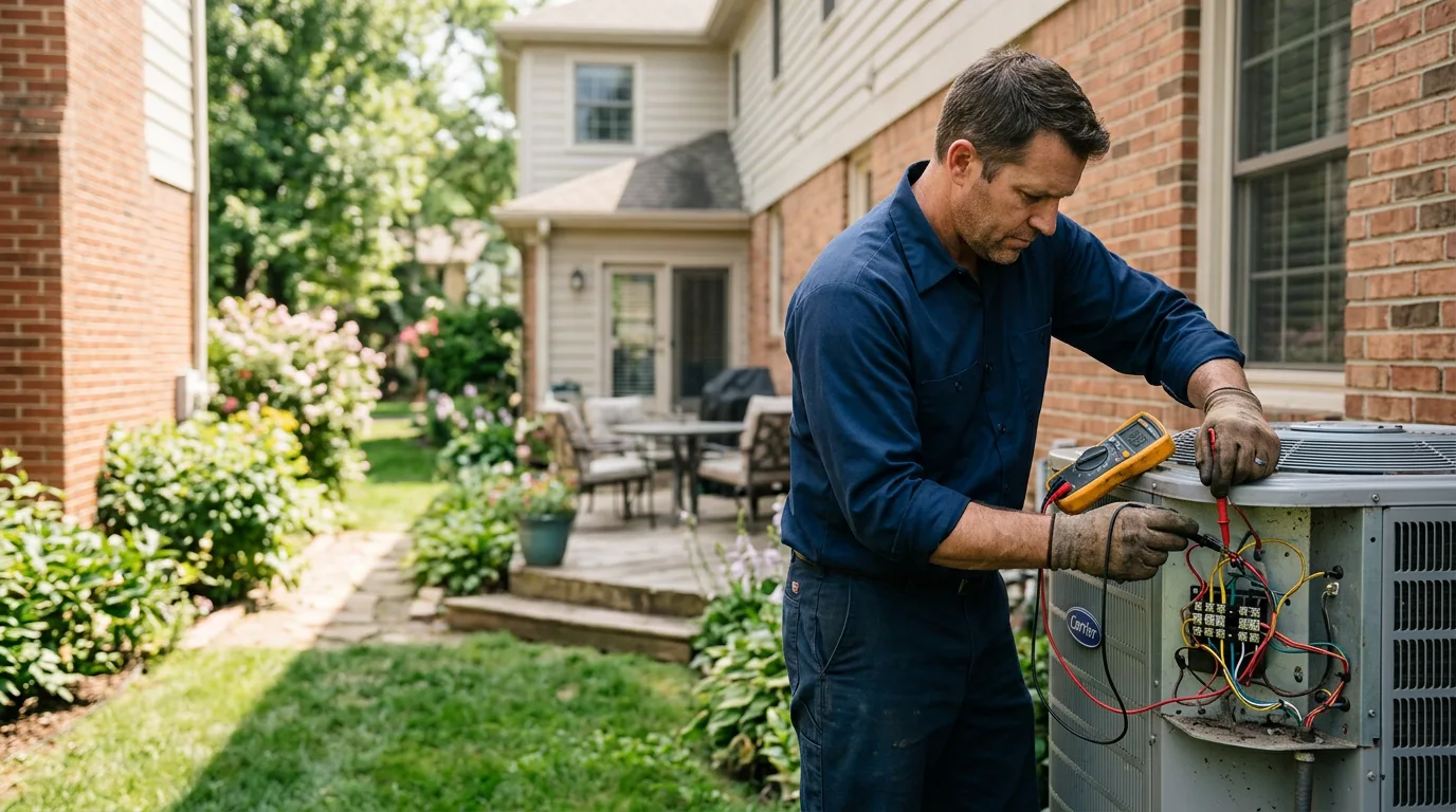 HVAC technician working near Cayuga, ND